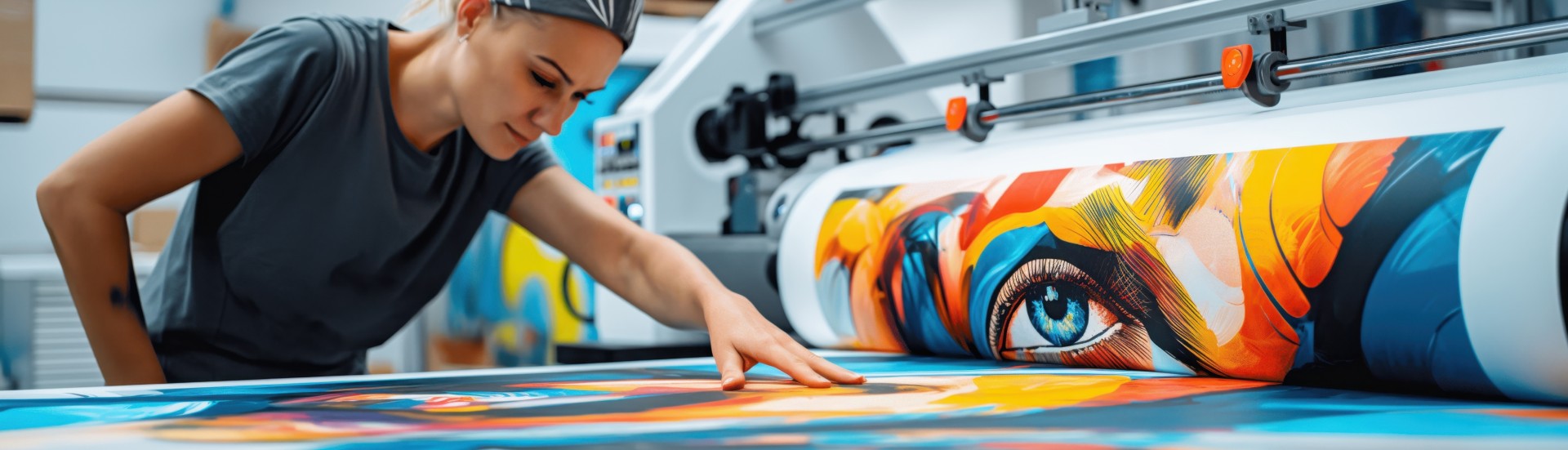 Women using a printer.