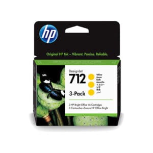HP 712 Yellow Ink Cartridge (3 Pack) - 29ml each