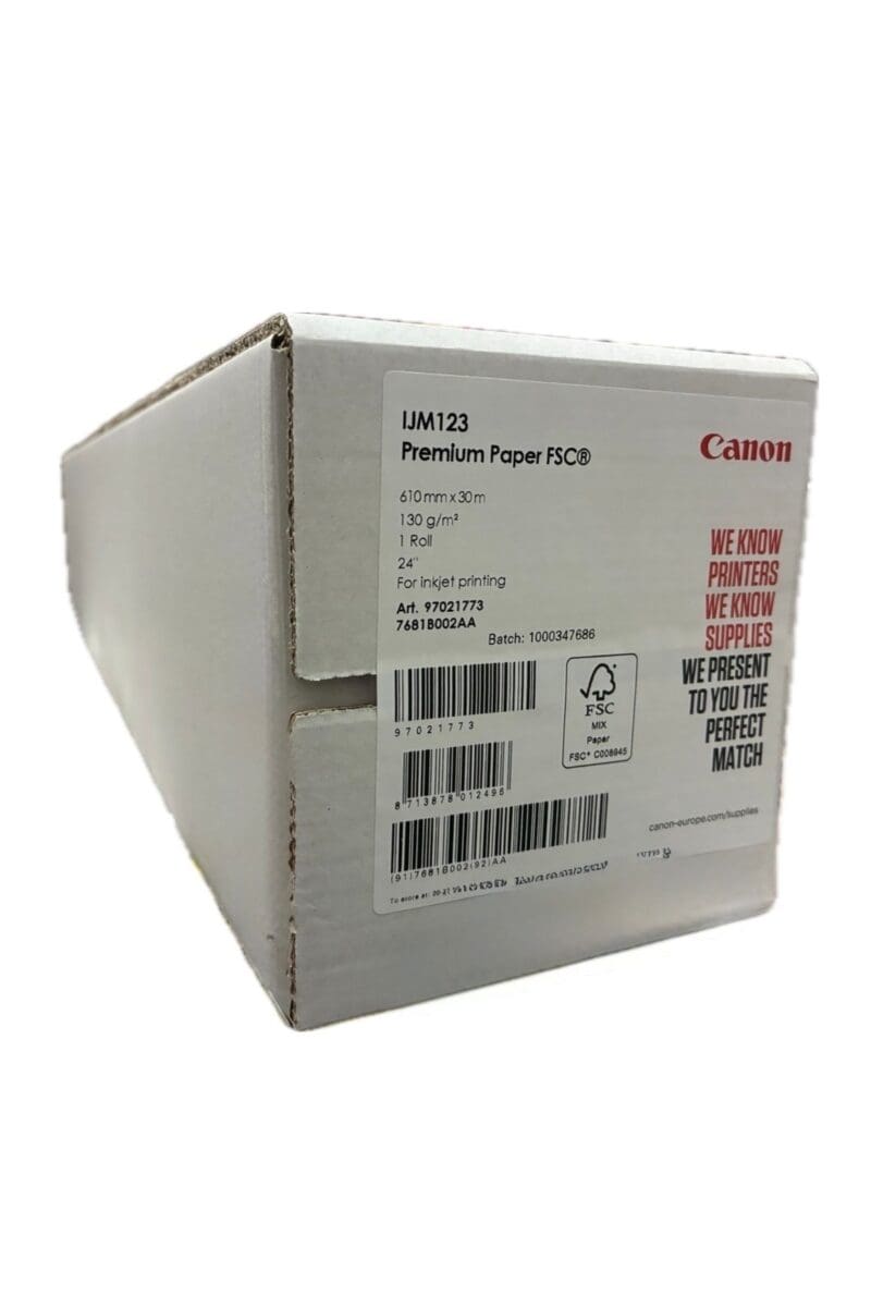 Canon IJM123 130gsm Matt coated Paper roll