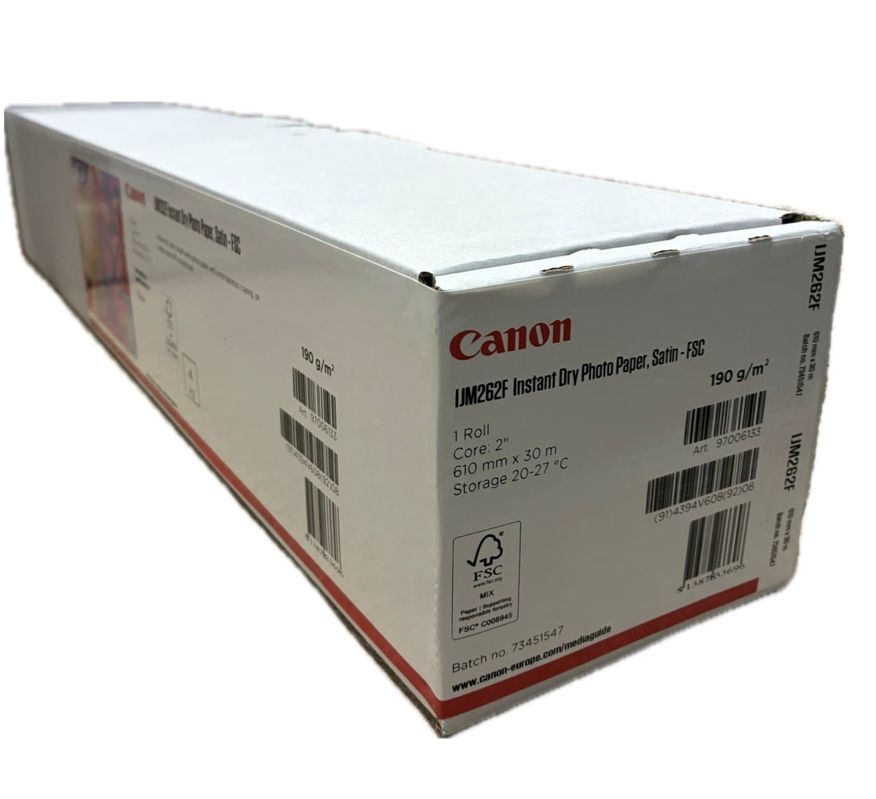Canon IJM262F Instant Dry Photo Paper Satin FSC 60″ 1524mm x 30m – 190gsm