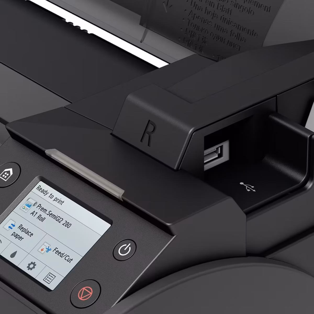 Canon GP-200 and GP-300 control panel and USB port for direct print