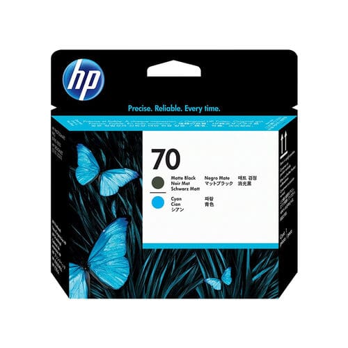 HP 70 Matte Black & Cyan Printhead