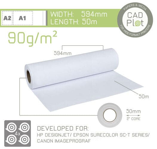 CAd Plot 90gsm 594mm x 50m infographic,