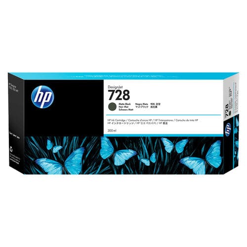 HP 728 Matte Black Ink Cartridge – 300ml
