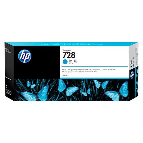 HP 728 Cyan Ink Cartridge – 300ml