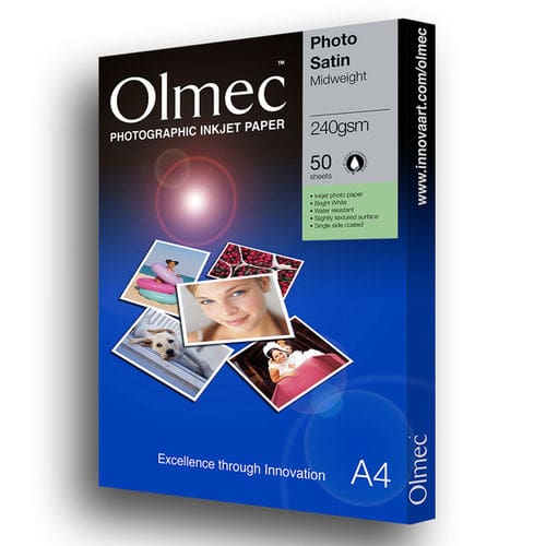 Olmec OLM 64 Photo Satin Midweight A4 – 240gsm (50 sheets)