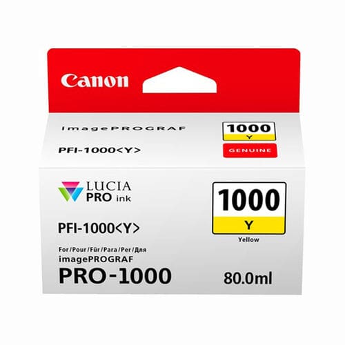 Canon PFI-1000Y Yellow Ink Cartridge – 80ml