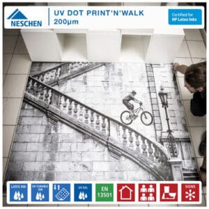 Neschen UV Dot Print'n'Walk Floor Graphics Film 63" 1600mm x 30m - 200mic (3" Core)