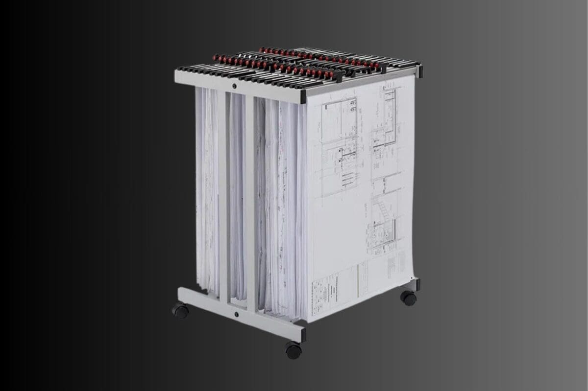 VistaPlan drawing hangers neatly organising large format documents