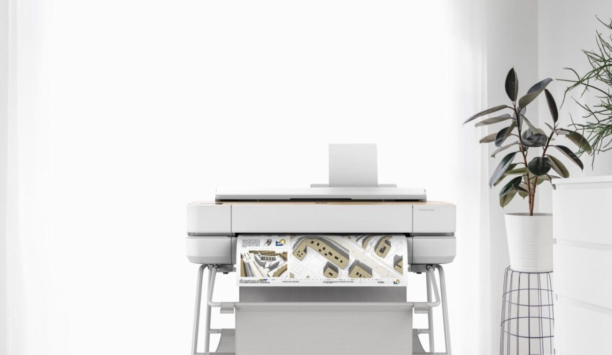Lifestyle image of the HP Studio wide format printer