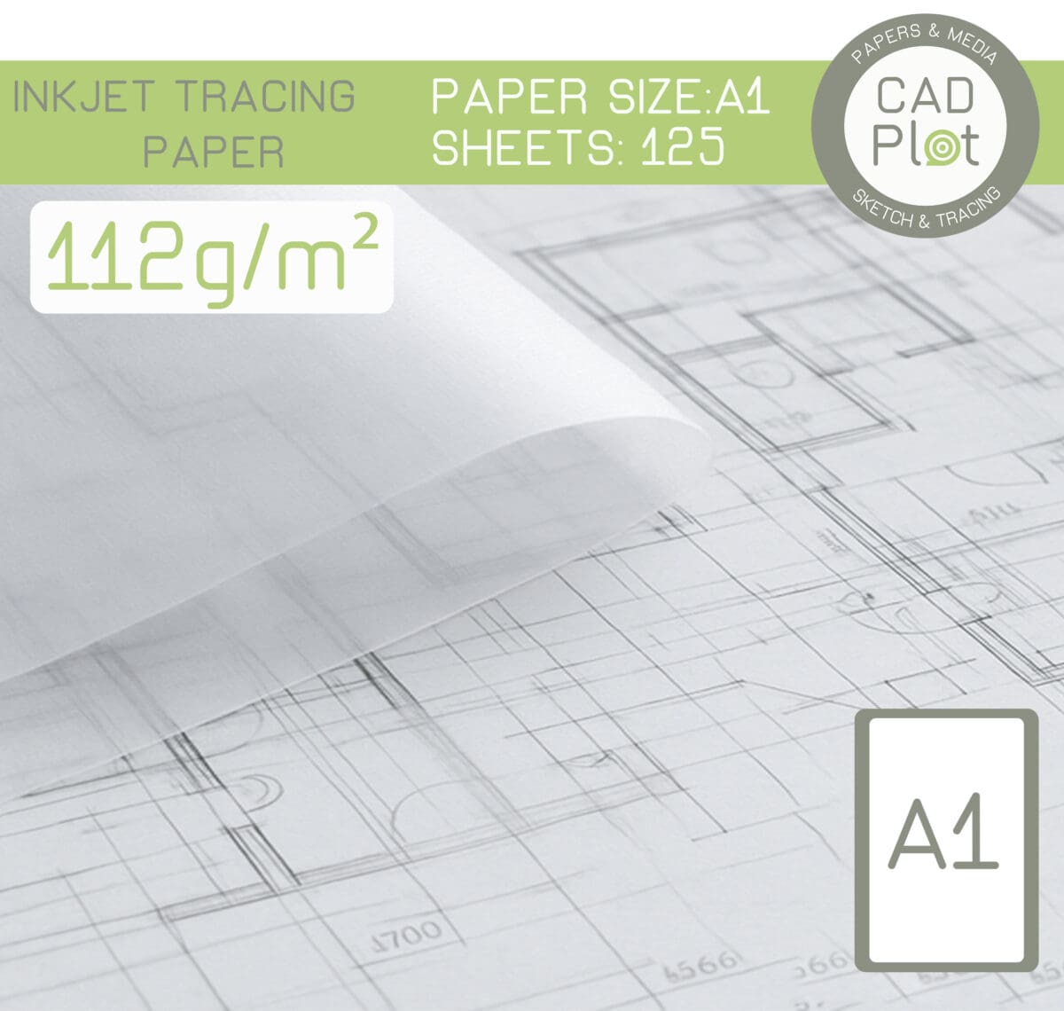 a1 heavy weight tracing paper 112gsm