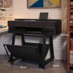 HP T870 A1 Printer in a room setting showing the product dimensions