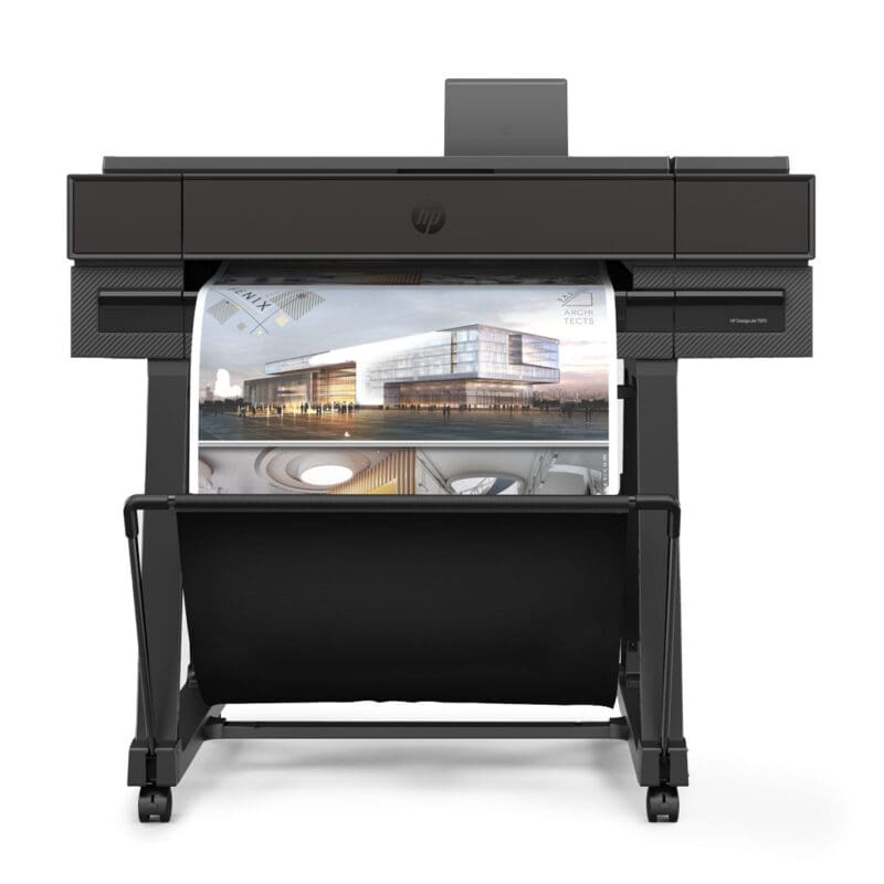 HP T870 A1 Printer showing a print coming out