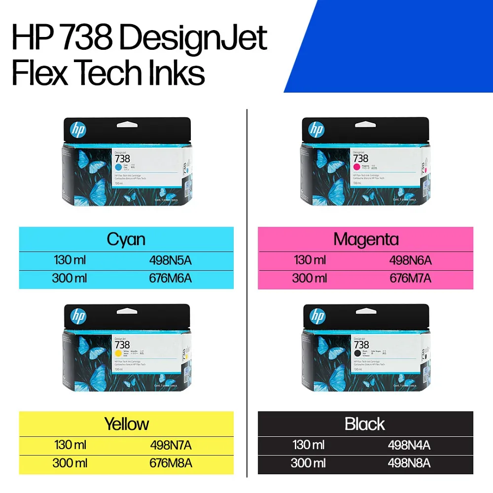 HP designJet 738 inks for T850 T870 T950