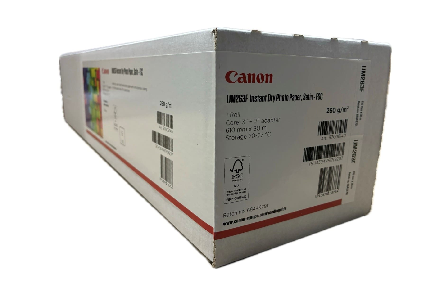 Canon IJM263F Instant Dry Photo Paper Satin FSC® 60″ 1524mm x 30m – 260gsm