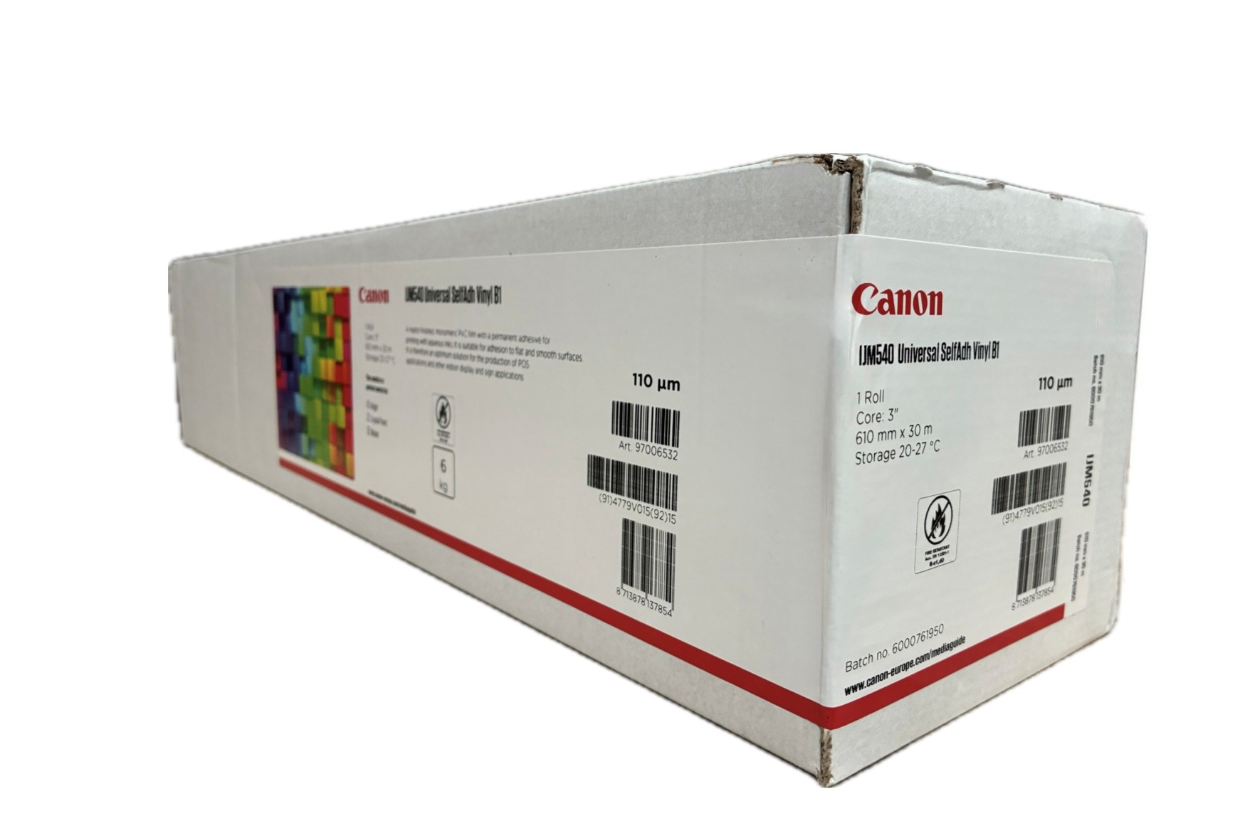Canon IJM540 Self-adhesive Vinyl (B1) 36″ 914mm x 30m – 110 Micron (3″ Core)