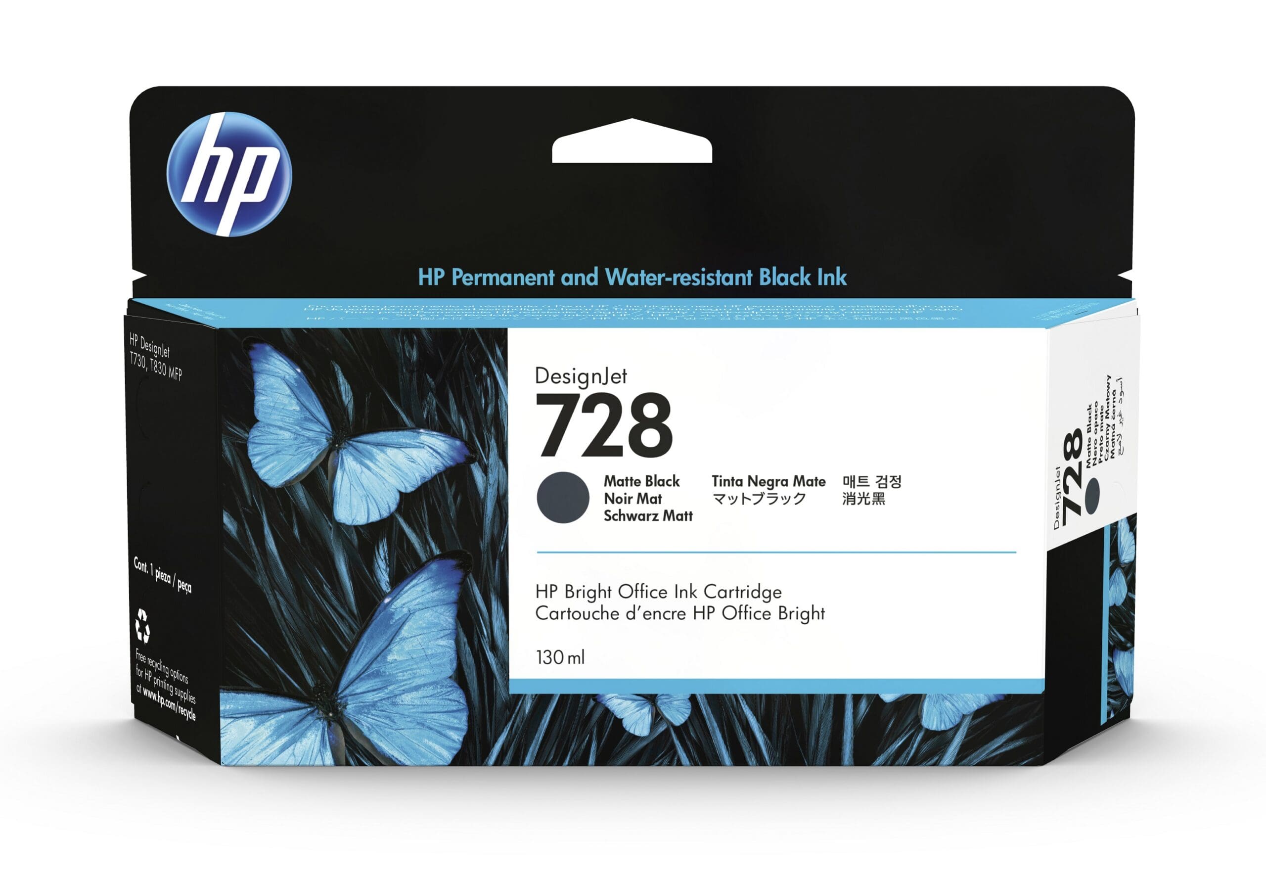 HP 728 Matte Black Ink Cartridge – 130ml